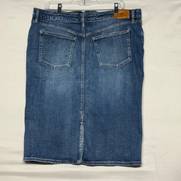 Lauren Ralph Lauren Denim Pencil Skirt Medium Wash Knee Length Women's Size 14 - Picture 15 of 16